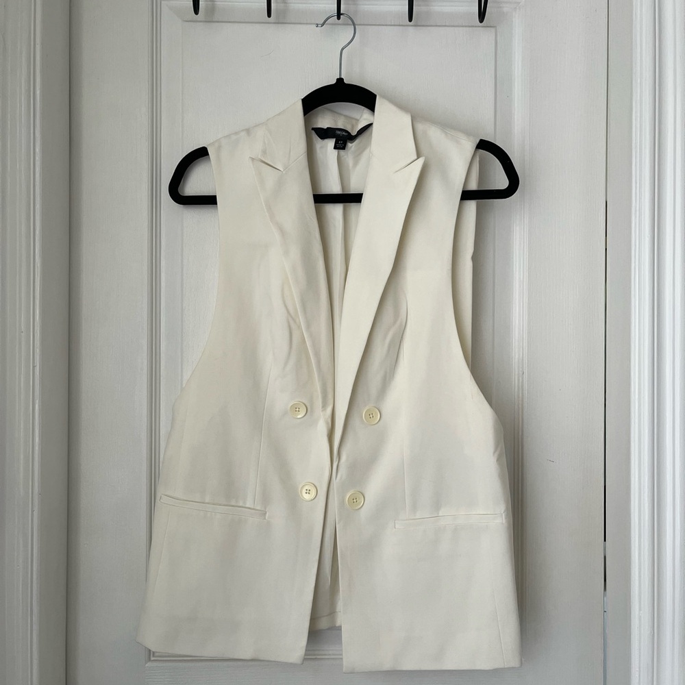 Mossimo Supply Co. Cream Double-Breasted Vest